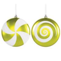 Vickerman 4.75" Lime / White Candy Assorted Ornament (4 pack)