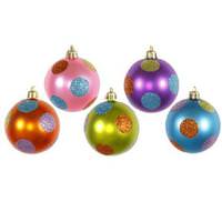 View 2.4" Candy Polka Dot Ball Assorted Ornament (15 pack)