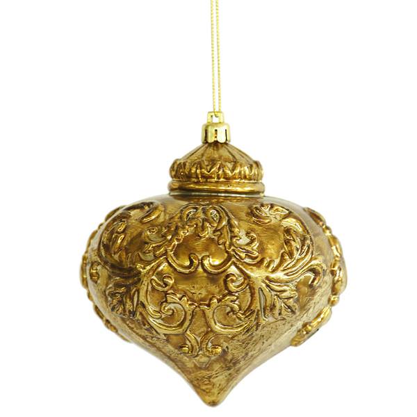 5" Antique Gold Onion Ornament (2 pack)
