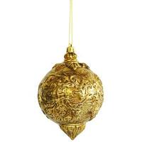Vickerman 5.5" Antique Gold Ball Drop Ornament (2 pack)