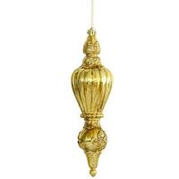 Vickerman 12" Antique Gold Finial Ornament (2 pack)