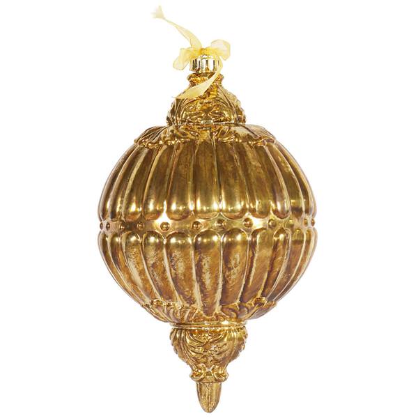 12" Antique Gold Ball Drop Ornament