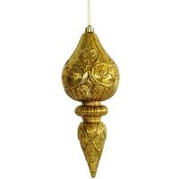 Vickerman 12" Antique Gold Finial Ornament (2 pack)