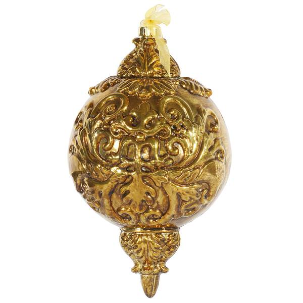 12" Antique Gold Ball Finial Ornament
