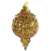 Vickerman 12" Antique Gold Ball Finial Ornament