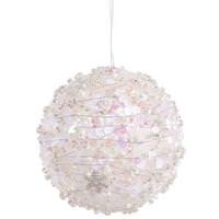 Vickerman 4" White Sparkle Kissing Ball Ornament with Hanger