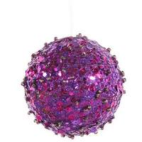 Vickerman 4" Purple Sparkle Kissing Ball Ornament with Hanger