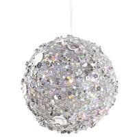 Vickerman 4" Silver Sparkle Kissing Ball Ornament with Hanger
