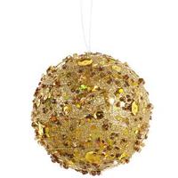 Vickerman 4" Gold Sparkle Kissing Ball Ornament with Hanger