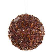 Vickerman 4" Chocolate Sparkle Kissing Ball Ornament with Hanger