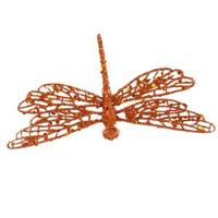 Vickerman 6" Copper Glittered Dragonfly Ornament with Clip