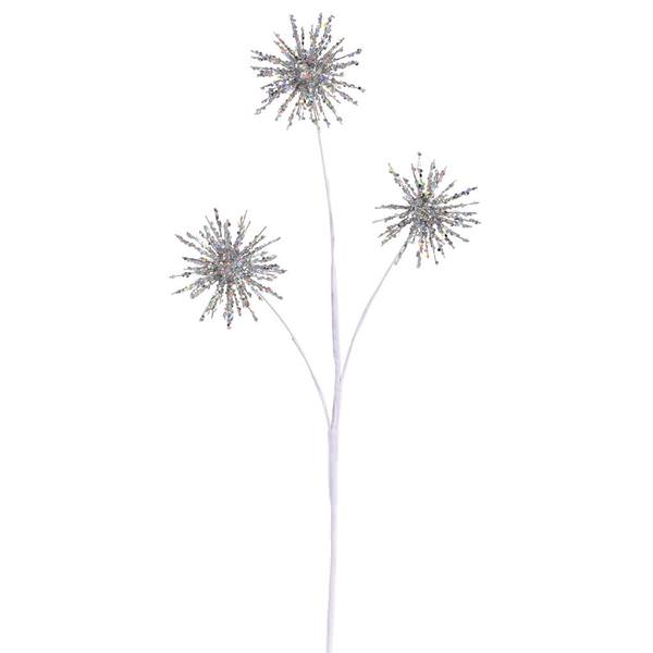 25" Silver Christmas Blossom Spray