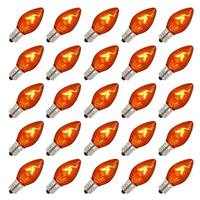 Vickerman 5 watt 120 volt C7 Candelabra Screw Base Transparent Amber Twinkle (25 pack)