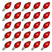 Vickerman 5 watt 130 volt C7 Candelabra Screw Base Transparent Red (25 pack)