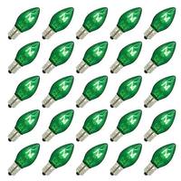 Vickerman 5 watt 130 volt C7 Candelabra Screw Base Transparent Green (25 pack)
