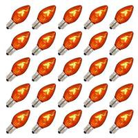 View 7 watt 130 volt C9 Intermediate Screw Base Transparent Amber (25 pack)