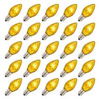 Vickerman 5 watt 130 volt C7 Candelabra Screw Base Transparent Gold (25 pack)