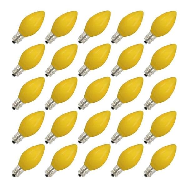 5 watt 130 volt C7 Candelabra Screw Base Ceramic Green (25 pack)