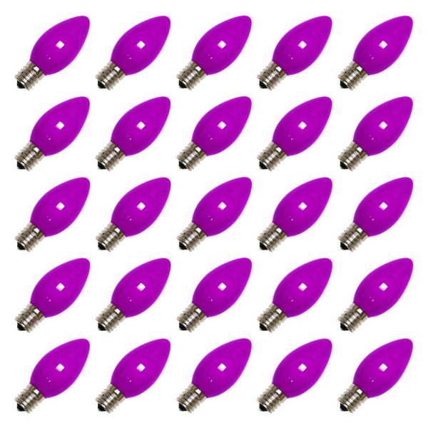 5 watt 130 volt C7 Candelabra Screw Base Ceramic Purple (25 pack)