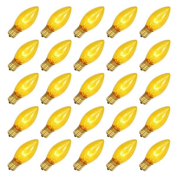 7 watt 130 volt C9 Intermediate Screw Base Transparent Gold (25 pack)