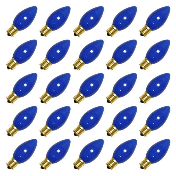 7 watt 130 volt C9 Intermediate Screw Base Ceramic Blue (25 pack)