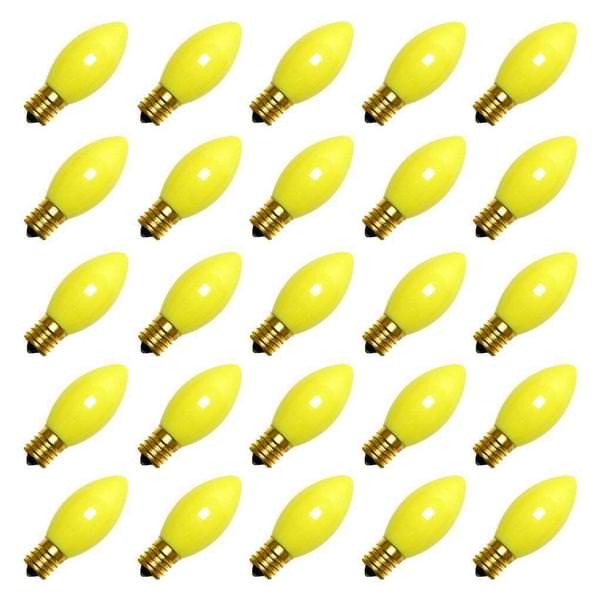 7 watt 130 volt C9 Intermediate Screw Base Ceramic Yellow (25 pack)