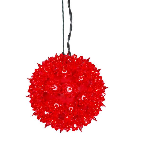 6" 50 Light Red Starlight Sphere Hanging Christmas Light