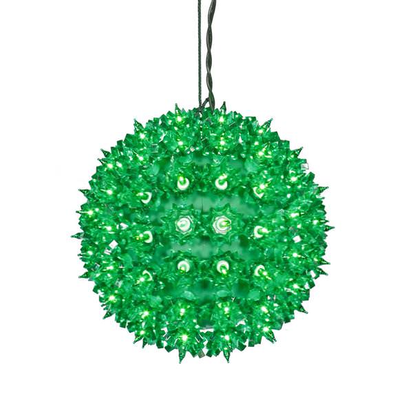 7.5" 100 Light Green Starlight Sphere Hanging Christmas Light