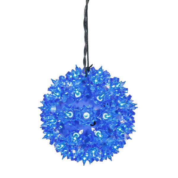 6" 50 Light Blue Twinkle Star Sphere Hanging Christmas Light