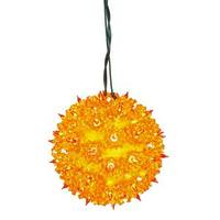 Vickerman 6" 50 Light Orange Twinkle Star Sphere Hanging Christmas Light