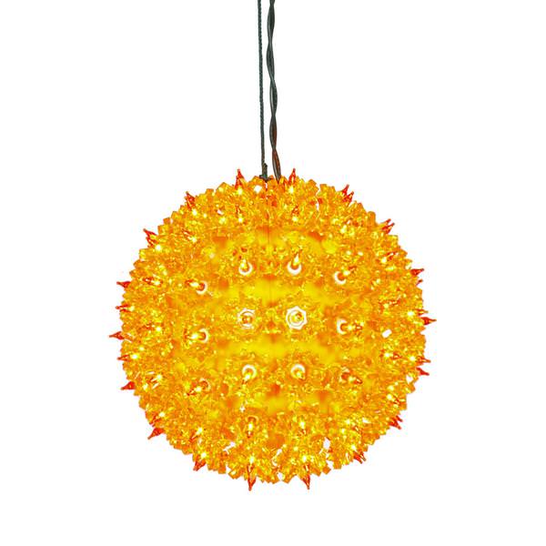 7.5" 100 Light Orange Twinkle Star Sphere Hanging Christmas Light
