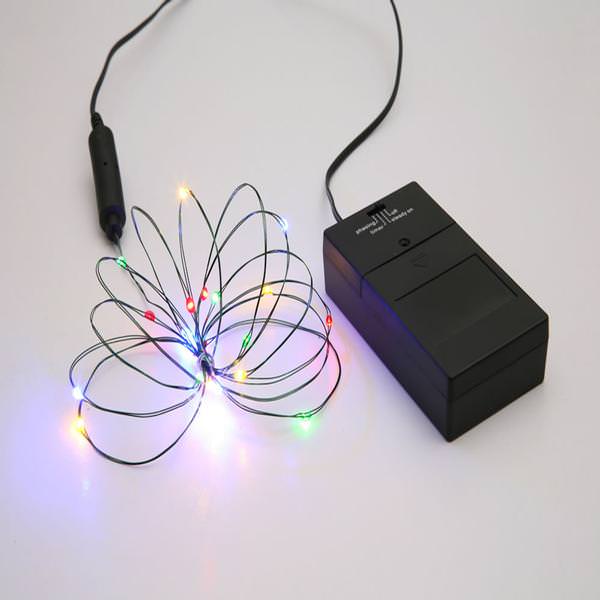 24 Light 8' Multi-Color Battery Operated Multi-Function Micro LED Miniature String with Timer