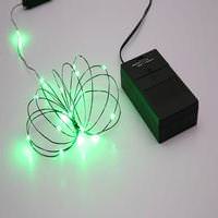 Vickerman 24 Light 8' Green Battery Operated Multi-Function Micro LED Miniature String with Timer