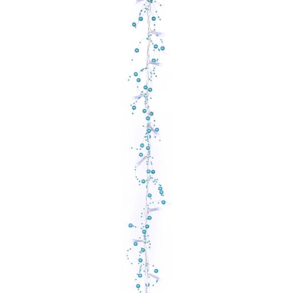 40 Light - 6' Light Blue Beaded LED Garland