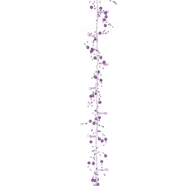 40 Light - 6' Purple Beaded LED Garland