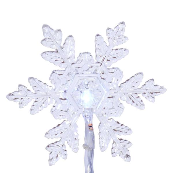 20 Light Green Wire Pure White LED Miniature Snowflake String with 6" Spacing