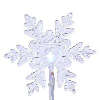 Vickerman 20 Light Green Wire Pure White LED Miniature Snowflake String with 6" Spacing