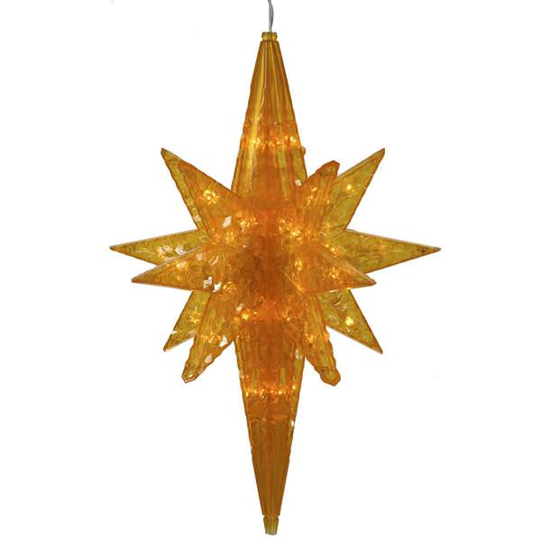 20" 50 Light Amber Bethlehem Star LED Christmas Light