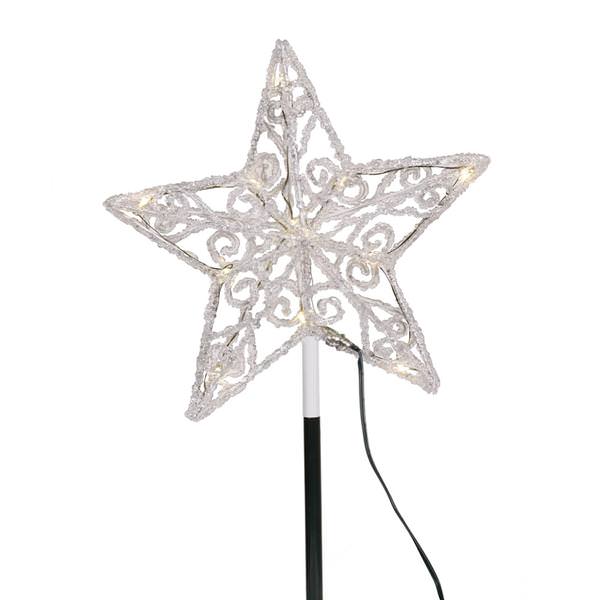 12 Light 9" Iced LED Star Christmas Tree Topper