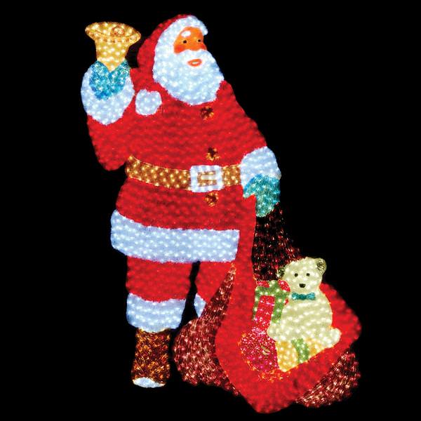 6' x 53" Wall Santa with Stand 2000 LED Lights