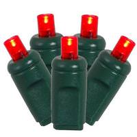 Vickerman 70 Light 9' Green Wire Red Wide Angle LED Icicle String with 3.5" Spacing