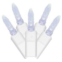 Vickerman 70 Light 9' White Wire Cool White LED Icicle Light String with 3.5" Spacing