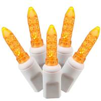 View 70 Light 9' White Wire Orange Twinkle LED Icicle Light String