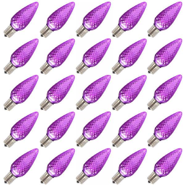 0.45 watt 130 volt C9 Intermediate Screw Purple Faceted LED (25 pack)