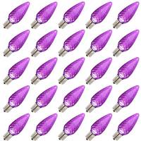 View 0.45 watt 130 volt C9 Intermediate Screw Purple Faceted LED (25 pack)