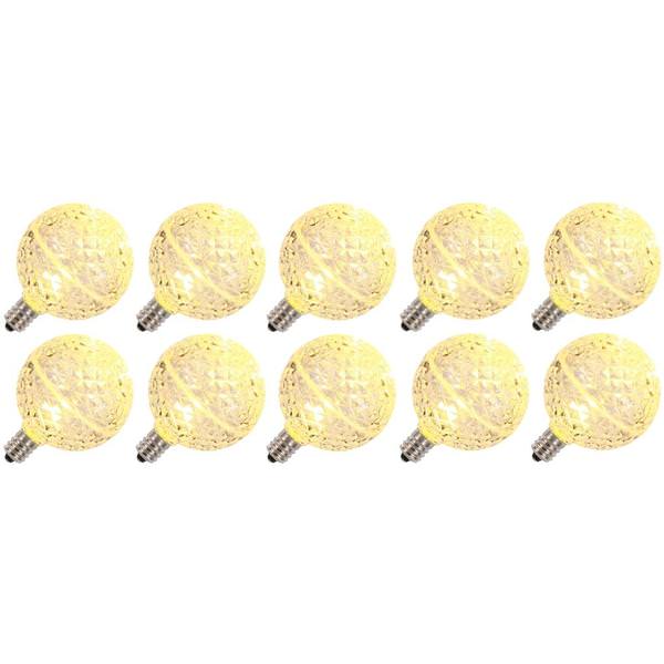 0.38 watt G50 Candelabra Screw Base Warm White Faceted LED (10 pack)