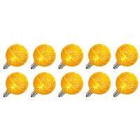 View 0.38 watt G50 Candelabra Screw Base Yellow Faceted LED (10 pack)