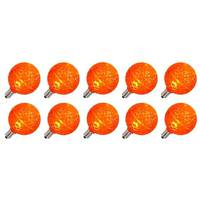 Vickerman 0.38 watt G50 Candelabra Screw Base Orange Faceted LED Light Bulb (10 pack)