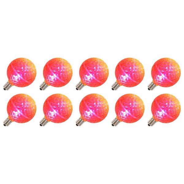 0.38 watt G50 Candelabra Screw Base Pink Faceted LED (10 pack)