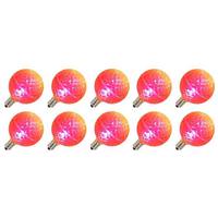 View 0.38 watt G50 Candelabra Screw Base Pink Faceted LED (10 pack)